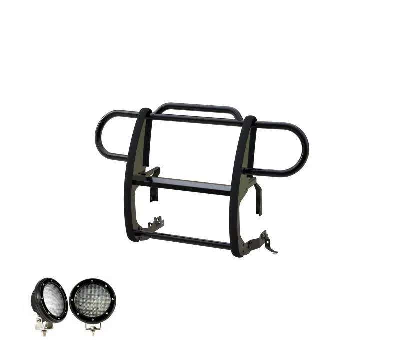17JPJLMA-PLFB – BLACK HORSE Grille Guard, 3-Piece Modular Powder Coated Black Steel Modular 1-1/2 Inch Diameter With ...